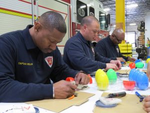 A trained bomb squad conspired to make a happy Easter for blind children